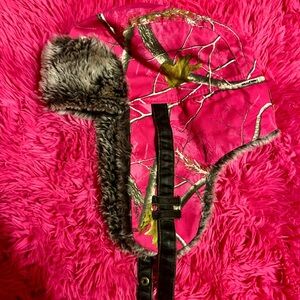 Pink camo winter hat